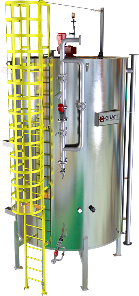 tanque de calentamiento. químico. almacenamiento. acero inoxidable gratt